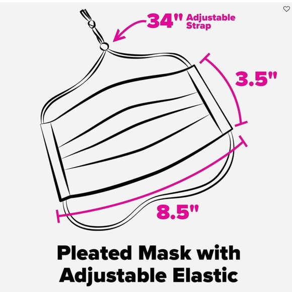 Vera Bradley Pleated Mask - Petite Neon Blooms - Picture 3 of 8